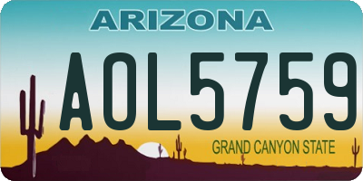 AZ license plate AOL5759