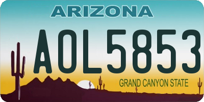 AZ license plate AOL5853