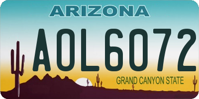 AZ license plate AOL6072