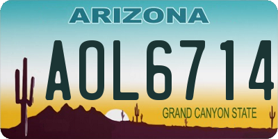 AZ license plate AOL6714