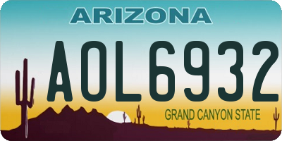 AZ license plate AOL6932