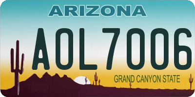 AZ license plate AOL7006
