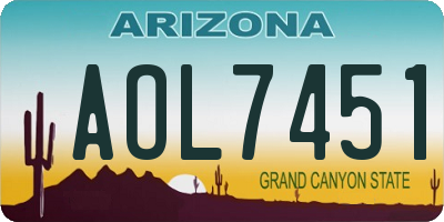AZ license plate AOL7451