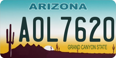 AZ license plate AOL7620