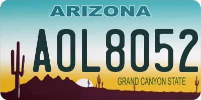 AZ license plate AOL8052