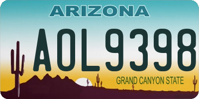 AZ license plate AOL9398