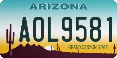 AZ license plate AOL9581