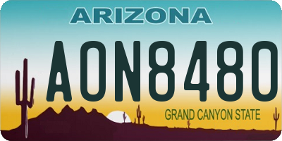AZ license plate AON8480