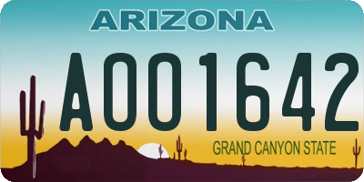 AZ license plate AOO1642
