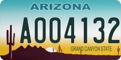 AZ license plate AOO4132