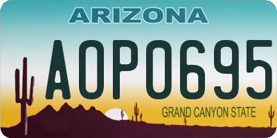 AZ license plate AOP0695