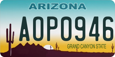 AZ license plate AOP0946