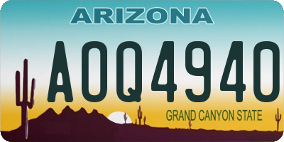 AZ license plate AOQ4940