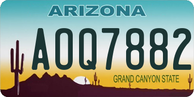 AZ license plate AOQ7882