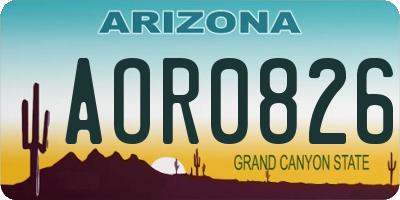 AZ license plate AOR0826