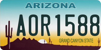 AZ license plate AOR1588