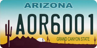 AZ license plate AOR6001