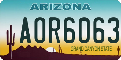 AZ license plate AOR6063