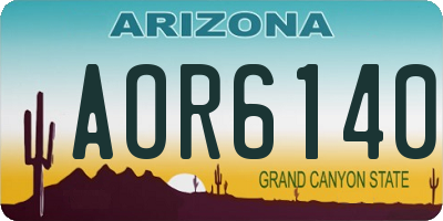 AZ license plate AOR6140