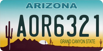 AZ license plate AOR6321