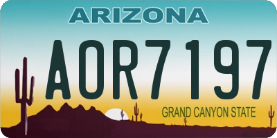 AZ license plate AOR7197
