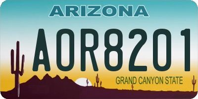 AZ license plate AOR8201