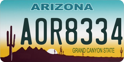 AZ license plate AOR8334