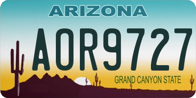AZ license plate AOR9727