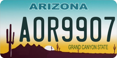 AZ license plate AOR9907