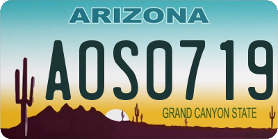 AZ license plate AOS0719