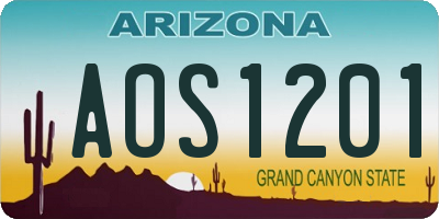 AZ license plate AOS1201