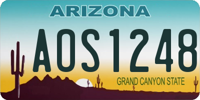 AZ license plate AOS1248