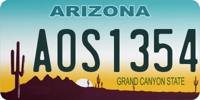 AZ license plate AOS1354