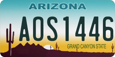 AZ license plate AOS1446