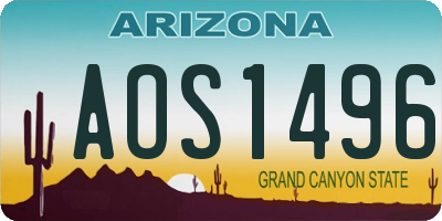 AZ license plate AOS1496