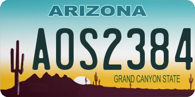 AZ license plate AOS2384