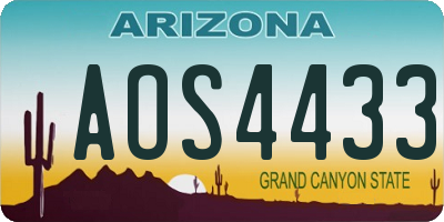AZ license plate AOS4433