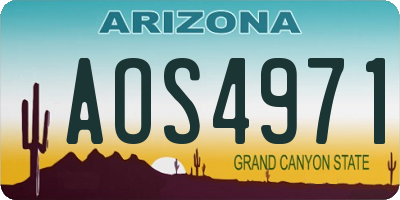 AZ license plate AOS4971