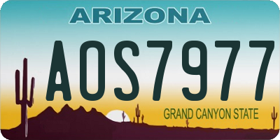 AZ license plate AOS7977