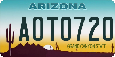 AZ license plate AOT0720
