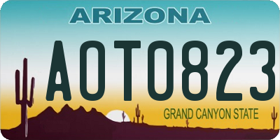 AZ license plate AOT0823