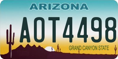 AZ license plate AOT4498