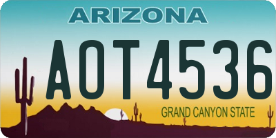 AZ license plate AOT4536
