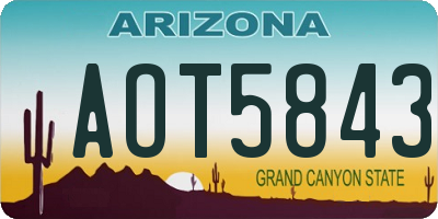 AZ license plate AOT5843