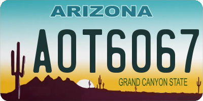 AZ license plate AOT6067