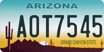 AZ license plate AOT7545