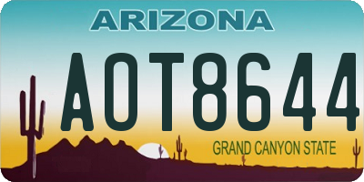 AZ license plate AOT8644