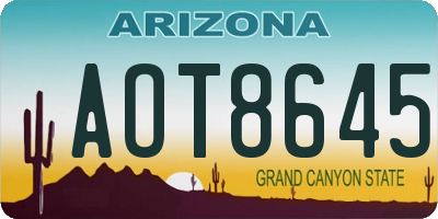 AZ license plate AOT8645