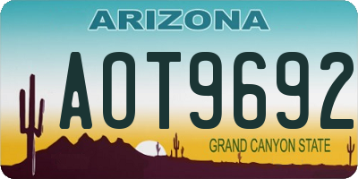 AZ license plate AOT9692
