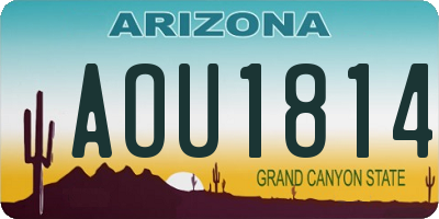 AZ license plate AOU1814